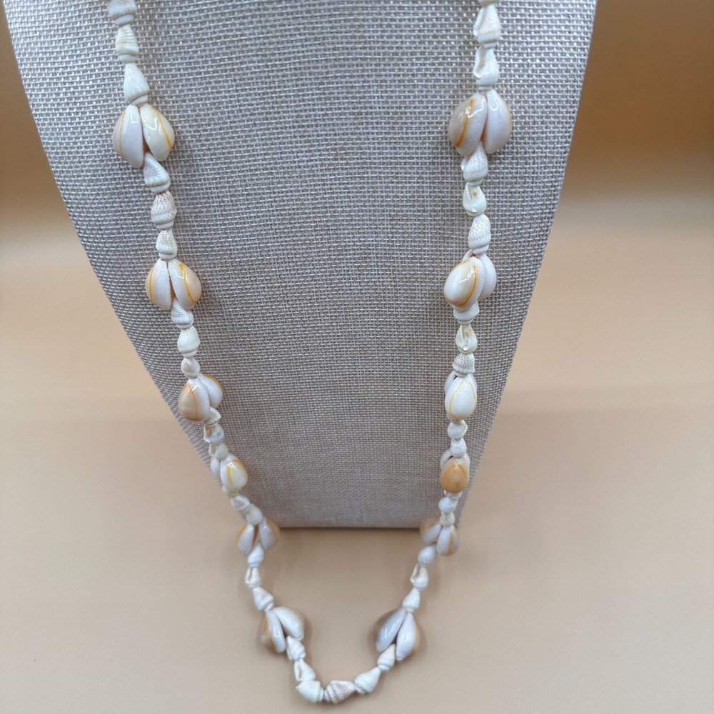 Natural Seashell Long Necklace Boho Coastal Beach Resort Statement Jewelry Gift